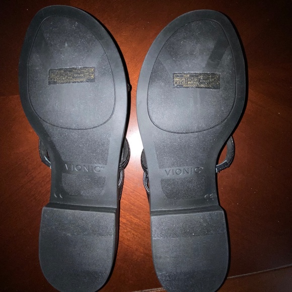 VIONIC BLACK PRISM Thong Sandals - SZ 8 - Picture 3 of 8